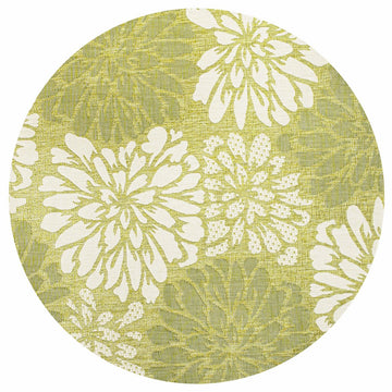 Zinnia Modern Floral Textured Weave Indoor/outdoor Round Rug